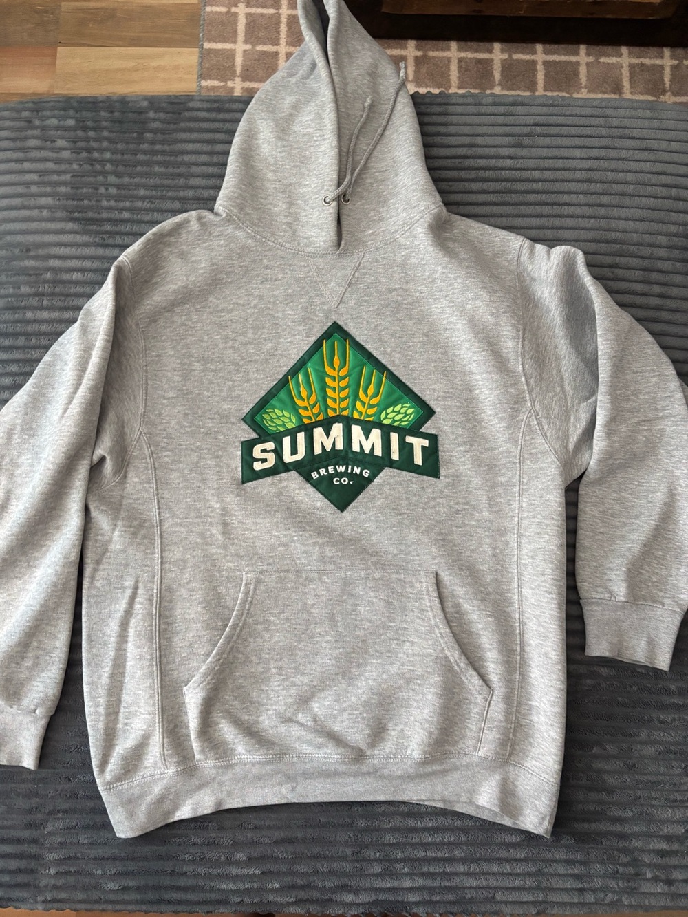 Signature Gray Crewneck Hoodie with Green & Yellow Summit Logo